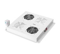 Cassetto per ventilatore in rack - DIGITUS - DN-19 FAN-2-N - 2 ventilatori - Termostato grigio chiaro - 19 pollici