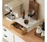 Cassetto porta capsule cialde caffe in bambù 30x31x10cm FRG179-R Questa scatola è ideale per riporre tutte le capsule di caffè o bustine di tè standard. Offre anche un pratico spazio per riporre la ma