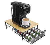 Navaris Porta Capsule Compatibile con Tassimo - Cassetto Porta Cialde in Bambù e Ferro - Organizer Portacialde da Caffè - Contenitore Portacapsule Elegante - Fino a 54 Capsule