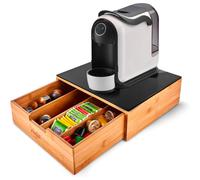 Cassetto Porta Capsule e Cialde in Bambù con Ripiano in Vetro