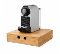 Cassetto Porta Capsule in Legno Salvaspazio con Ripiano per Macchina Caffè - Organizer Compatto per Cialde Capsule e Tisane - Contenitore Universale Elegante per Cucina Casa e Ufficio Design Moderno