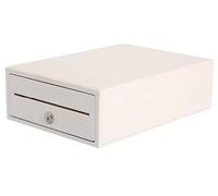 Cassetto porta denaro per registratore di cassa e stampante fiscale RT 3+1 banconote,6 monete-struttura in acciaio, angoli smussati, con chiave ed apertura elettronica, nuovo design (Mod.208 - BIANCO)