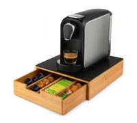 Cassetto Portacapsule in Legno e Vetro 31,5x30x10cm Supporto Macchina Caffè 320M