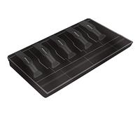 Cassetto registratore di cassa per conservare i soldi, con 5 scomparti per banconote/4 monete, per supermercati, negozi, hotel, (nero)