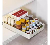 Cassetto Scorrevole Cucina, Ripiano Cucina Cassetto Telescopico Cucina, Organizzatori Armadi Piano Scorrevole Cucina, Soggiorno Casa Stoccaggio Organizzatore Cucina, Nessun Foro, 30x43x7cm, Nero