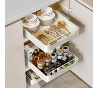 Cassetto telescopico 25 x 43 cm armadio da cucina estraibile cestino cestino con maniglia ripiani espandibili per mobili da cucina soluzione salvaspazio
