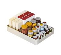 Cassetto telescopico, 43 x 30 x 7 cm, cestino portaoggetti espandibile in metallo con manico, mensola da cucina, supporto per nastro adesivo, cassetto per armadio per casa e ufficio