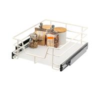 cassetto telescopico bremermann 50 cm con ripiano, per montaggio successivo, con guide telescopiche a sfera, ideale per cucina, bagno e camera da letto, in metallo (Bianco crema)