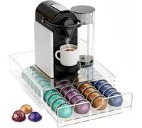 Cassetto trasparente per capsule di caffè Nespresso Vertuo, porta capsule di caffè con cassetto scorrevole, supporto per capsule di caffè in acrilico, supporto per bancone, organizer per capsule di