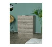 Cassettone in Kit Rovere Platino a 4 Cassetti 70 x 40 x h 72 cm per Camera e Ing