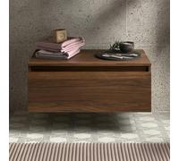 Cassettone sospeso per bagno 60 cm in legno MDF noce maya Sumo