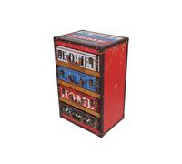 Cassettone stile vintage mobile a 4 cassetti colorati con maniglie arredo style