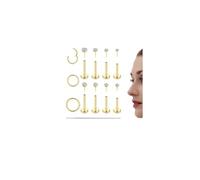 CASSIECA Labret Acciaio Chirurgico Piercing Trago Orecchio Helix Labbro 16G 18G 20G CZ Cartilagine Tragus Monroe Stud Gioielli Argento Oro