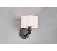 Applique CASSIO H.27,9cm con paralume bianco e metallo nero 214470132