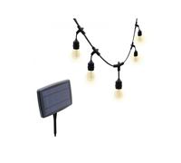 CASSIOPEA - Catenaria IP44 a Carica Solare, 8m con 10 Bulbi LED Bianchi, Nero - Velamp PS070S