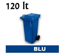 Cassonetto/Contenitore/Bidone per raccolta rifiuti uso esterno 120lt blu