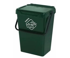 Cassonetto in plastica con coperchio per raccolta differenziata - verde da 35...