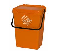 CASSONETTO IN PLASTICA GIALLA CON COPERCHIO PER RACCOLTA DIFFERENZIATA, 35 LT