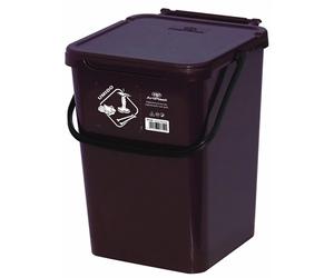 CASSONETTO IN PLASTICA MARRONE CON COPERCHIO PER RACCOLTA DIFFERENZIATA, 10 LT