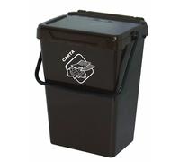 CASSONETTO IN PLASTICA MARRONE CON COPERCHIO PER RACCOLTA DIFFERENZIATA, 35 LT
