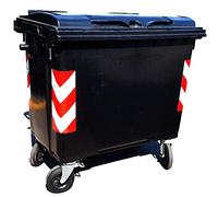 Cassonetto per la raccolta differenziata rifiuti, capacità 660 Lt, certificato UNI EN 840, coperchio piano, colore nero