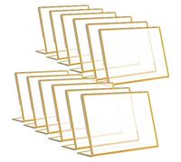casstaly 12 pz oro telaio acrilico segno titolare matrimonio tavolo numero titolare 4 x 6 pollici orizzontale