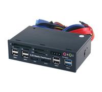 casstaly 5.25 Inch Media Dashboard con USB 2.0/3.0 E- Multi-Card Reader per Desktop