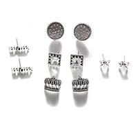 casstaly 5 Coppie/Set Mamma Corona Fiocco Orecchini Per Le Donne Boemia Orecchino Abbagliante Di Nozze Di Cristallo