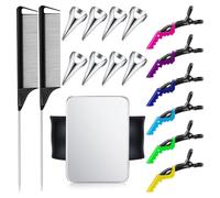 casstaly 8 anelli di separazione per capelli, 6 clip per lo styling dei capelli, strumento per la separazione dei capelli, 2 pettini per trecce a coda di , facili da installare