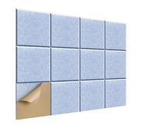 casstaly Confezione da 12 acustici autoadesivi, 30,5 x 30,5 x 1 cm, fonoassorbenti, per studio di registrazione, ufficio, casa, azzurro