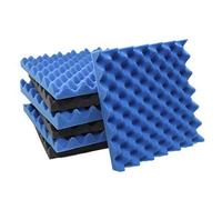 casstaly Confezione da 6 fonoassorbenti in schiuma fonoassorbente per casse delle uova, colore nero + blu/antracite, in schiuma fonoassorbente per studio, 30 x 30 x 3,8 cm