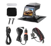 casstaly Fotocamera DVR con Doppio Obiettivo Dash Cam per Auto Videoregistratore Monitor Vista Posteriore DashCam Schermo da 2 Pollici 1080P Grandangolo(B)