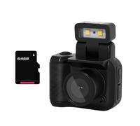 casstaly Fotocamera Mini stile SLR con sensore CMOS da 64 GB, Flash e stazione di ricarica. Videoregistratore portatile DV 1080P con display LCD.