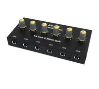 casstaly Mixer Audio 6 Canali Cuffie Microfono Amplificatore Microfono Distributore Hub Jack 6,35 mm 1/4 TRS Amplificatore