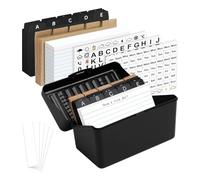 casstaly Porta schede con serratura, 7,6 x 12,7 cm, organizer per schedario, per casa, ricette, indirizzo, ufficio