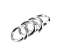 casstaly R 4 mm 21 calibro aperto chiusura anelli - piastra argento - 100 pezzi