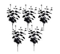casstaly Ramo Di Eucalipto Nero Fiore Nero Eucalipto Artificiale Fiore Artificiale Nero Usato per la Decorazione di Halloween