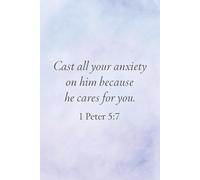 Cast All Your Anxiety on Him Journal - 1 Peter 5:7 | Light Blue & Lavender Watercolor Softcover Notebook, 6”x9”, 100 College-Ruled Pages, Christian Inspirational Journal for Women