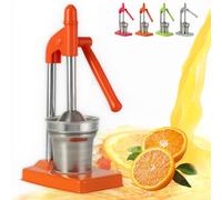 Cast Iron Juicer Hand Press, Effective Stainless Steel Manual Juicer Hand Press, Heav Countertop Citrus Orange Lime Crusher Machine, Easy to Clean, for Kitchens Bar (Orange)