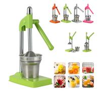 Cast Iron Juicer Hand Press, Heavy Duty Cast Iron Manual Juicer, Manual Juicers Stainless Steel, Easy to Clean, Home Kitchen Essentials, for Orange Juice Lime Lemon Juice (Green)