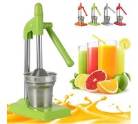 Cast Iron Juicer Hand Press, Heavy Duty Countertop Lime Citrus Crush, Self-Weighted Pressure Rod, Professional Heavy Duty Hand Press with Non-Skid Cup Base for Home and Kitchen (Green)