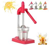 Cast Iron Juicer Hand Press, Heavy Duty Countertop Lime Citrus Crush, Stainless Steel Manual Juicer Hand Press, Non-skid Cup Baseeffort Saving Lever, Home And Kitchen Essentials (Red)
