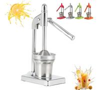 Cast Iron Juicer Hand Press, Heavy Duty Countertop Lime Citrus Crush, Stainless Steel Manual Juicer Hand Press, Non-skid Cup Baseeffort Saving Lever, Home And Kitchen Essentials (Silver)