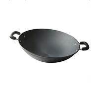 Cast Iron Pan Two-Ear Wok Old Fashioned Iron Wok with Pointed Base Cast Iron Wok 40 X 40 X 11 Cm