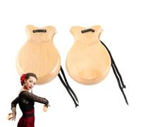 Castagnette spagnole - 2 scatole per dita in legno, classici per percussioni manuali, strumento ritmo elegante | 8,8 x 6,5 x 3 cm Strumento sonoro di alta qualità in legno, impugnatura