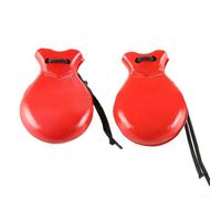 Castagnette Spagnole in Set da 2 Paia per Flamenco e Danza - Musicale Percussivo per Adulti e Principianti Dimensioni 8.8x6.5cm(Red)