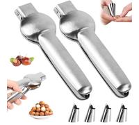 Castagno Clip, 2 Pezzi Pinza Castagne+4 Pezzi Coltello per Pollice, Acciaio Inossidabile Taglia Castagne, Pinza per Castagne, Schiaccianoci in Castagna, Castagna Opener, Castagne Utensili Cucina