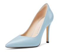 Castamere Donna Spillo Alto High Tacco Heel a Punta Pumps Slip-on Casual Classico 10 CM Heels Blu Chiaro 37 EU
