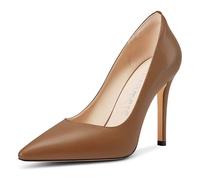 Castamere Donna Spillo Alto High Tacco Heel a Punta Pumps Slip-on Casual Classico 10 CM Heels Marrone 38 EU
