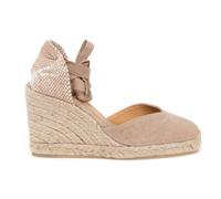 Castañer - Espadrillas Castaner Chiara/8 in canvas con zeppa 90 mm e scollo a "V" - - Shoes - Donna - Beige - 38 EU